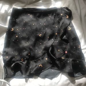 Stars and moon silk skirt